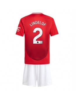 Manchester United Victor Lindelof #2 Replika Hemmakläder Barn 2024-25 Kortärmad (+ byxor)